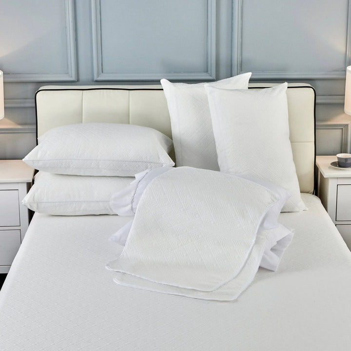Waterproof Mattress Protector Tencel Fabric White Queen - DLB Furniture