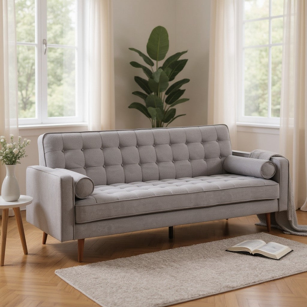 Grey Sofia 3 Seater Sofa Bed