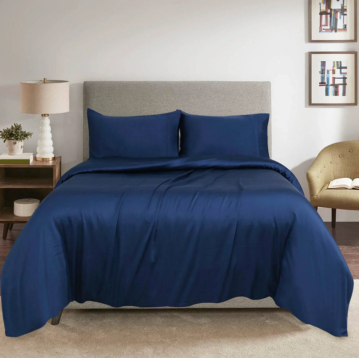 TENCEL™ 100% Lyocell Fibre Quilt Cover Set Queen Blue - DLB Furniture