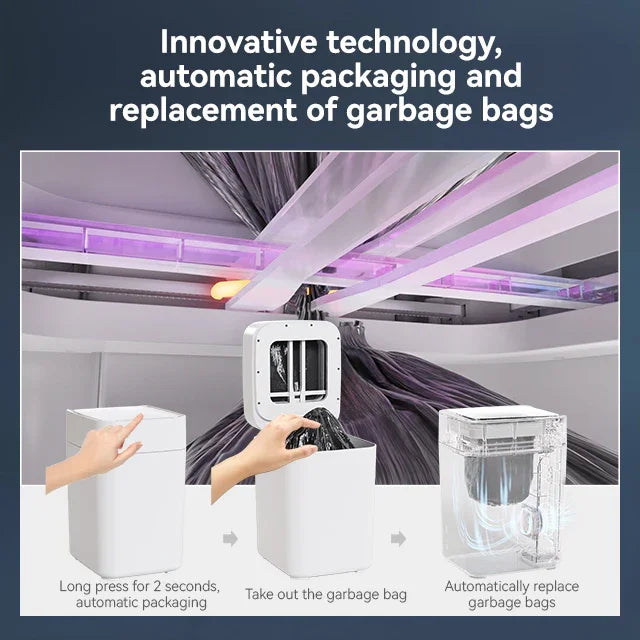 Automatic Smart Trash Can with Sensor for Self-Packaging and Bag Changing - DLB Furniture