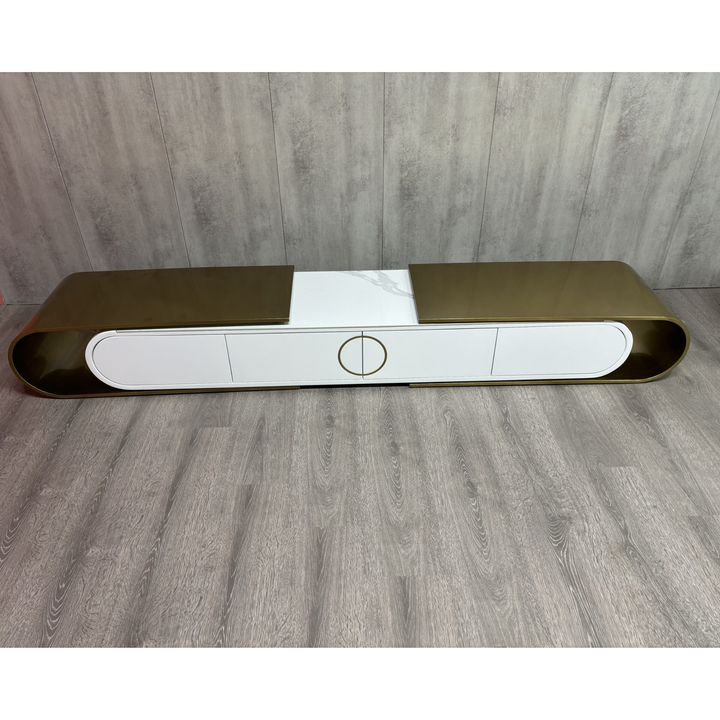 Belinda Extendable Low Line TV Unit Brushed Gold