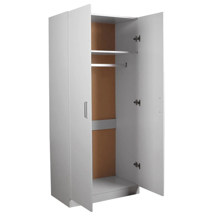 Beli 2 Door Hanging White Wardrobe - DLB Furniture