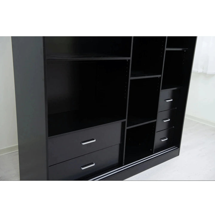 Built-in Modular Wardrobe Sliding doors Black - DLB Furniture
