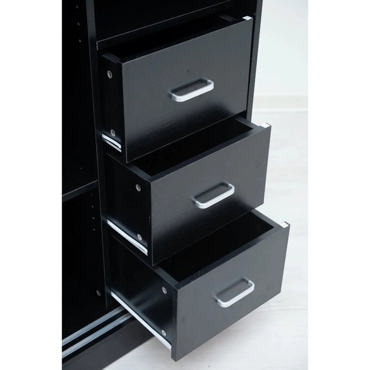 Built-in Modular Wardrobe Sliding doors Black - DLB Furniture