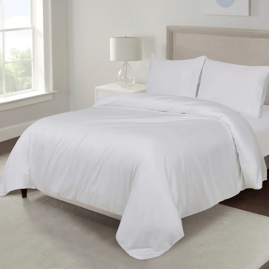 TENCEL™ 100% Lyocell Fibre Quilt Cover Set White Queen - DLB Furniture