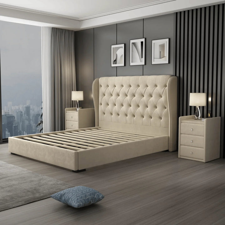 Liberty Velvet Queen Bed Frame - DLB Furniture