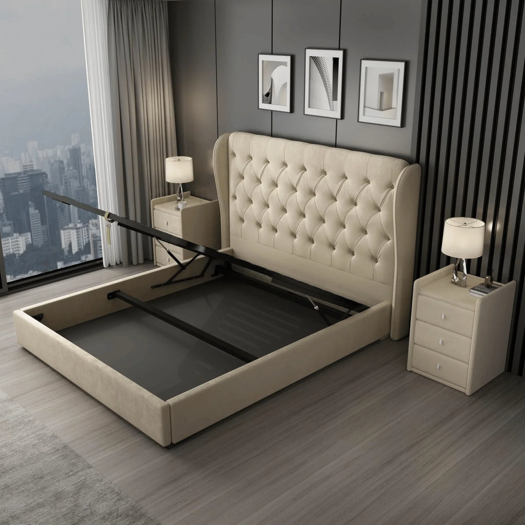 Liberty Velvet Queen Bed Frame - DLB Furniture