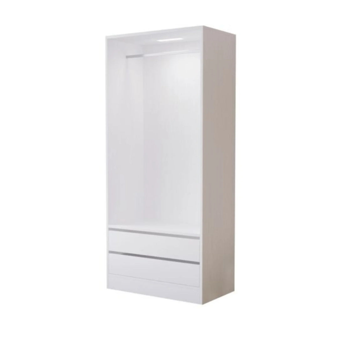 Botany White Hanging Wardrobe With Drawers 800 - DLB Furniture
