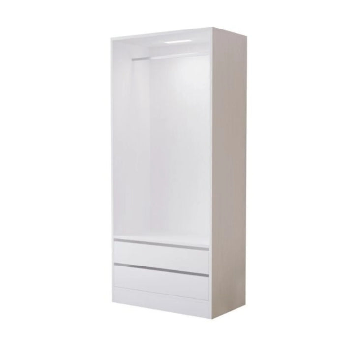 Botany White Hanging Wardrobe With Drawers 800 - DLB Furniture
