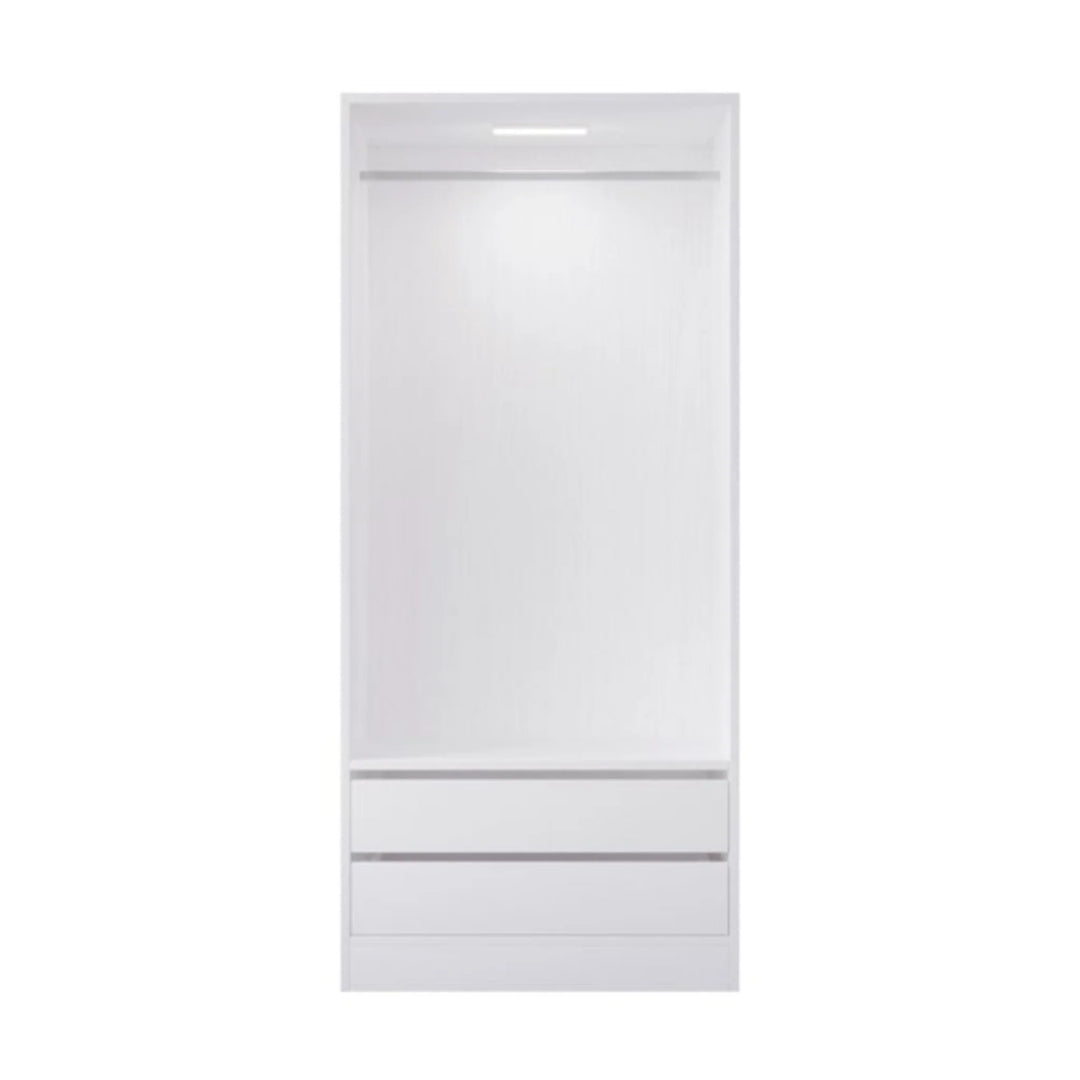 Botany White Hanging Wardrobe With Drawers 800 - DLB Furniture