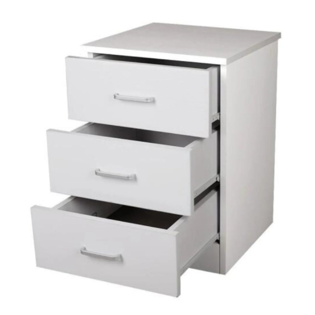 Beli 3 Drawers Bedside Table - White - DLB Furniture