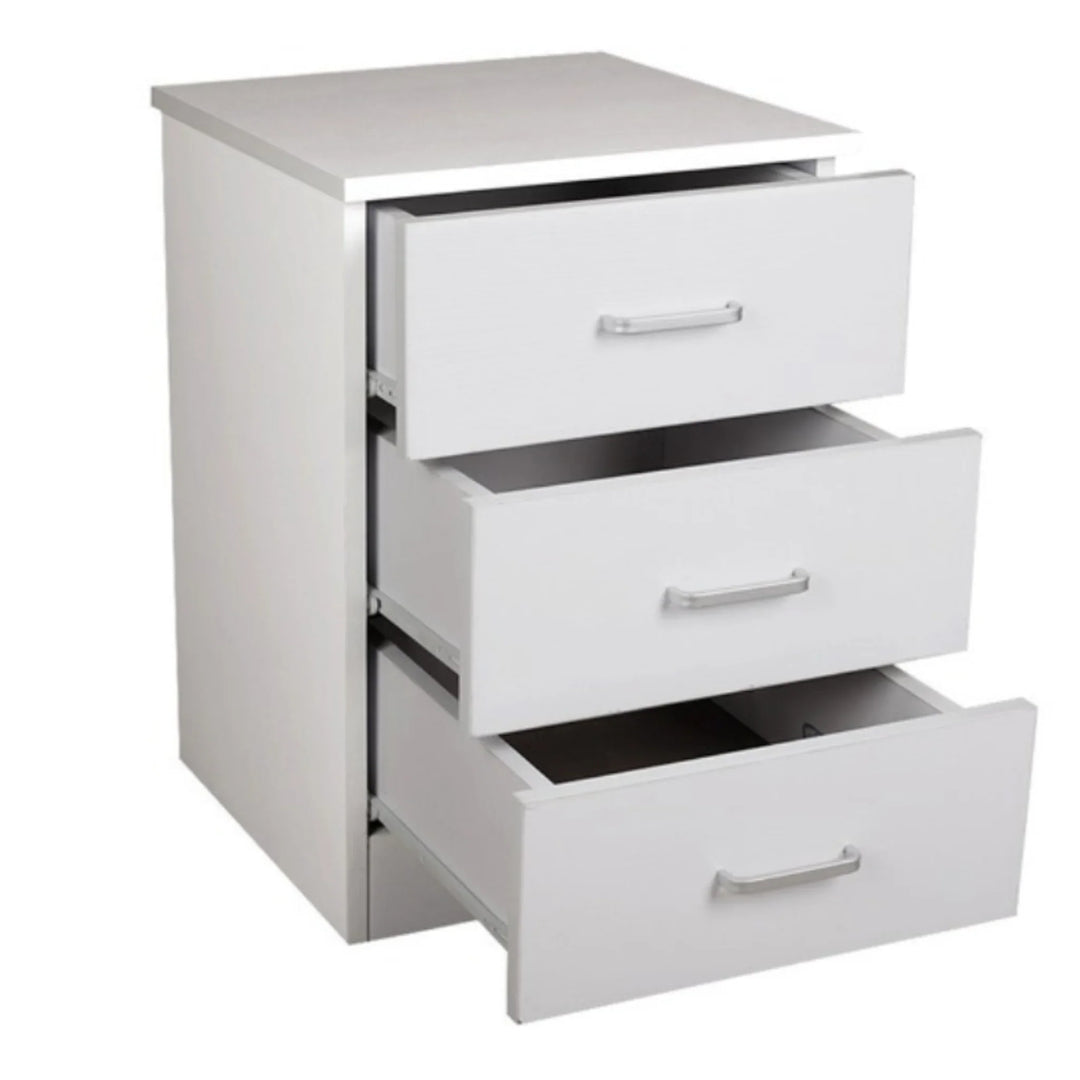 Beli 3 Drawers Bedside Table - White - DLB Furniture