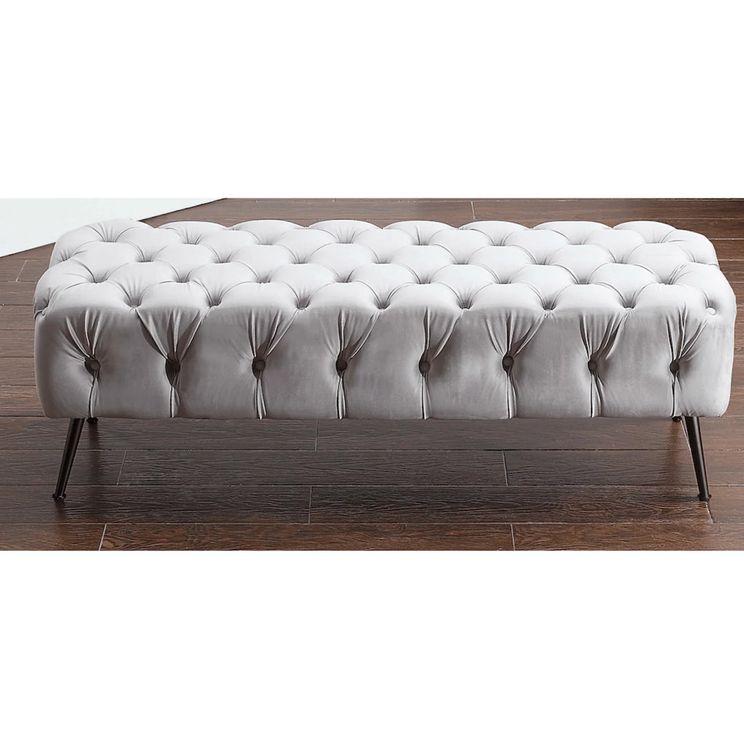 Stella Storage Ottoman Bench Silver - DLB Furniture