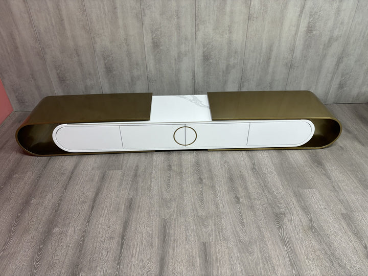 Belinda Extendable Low Line TV Unit Brushed Gold