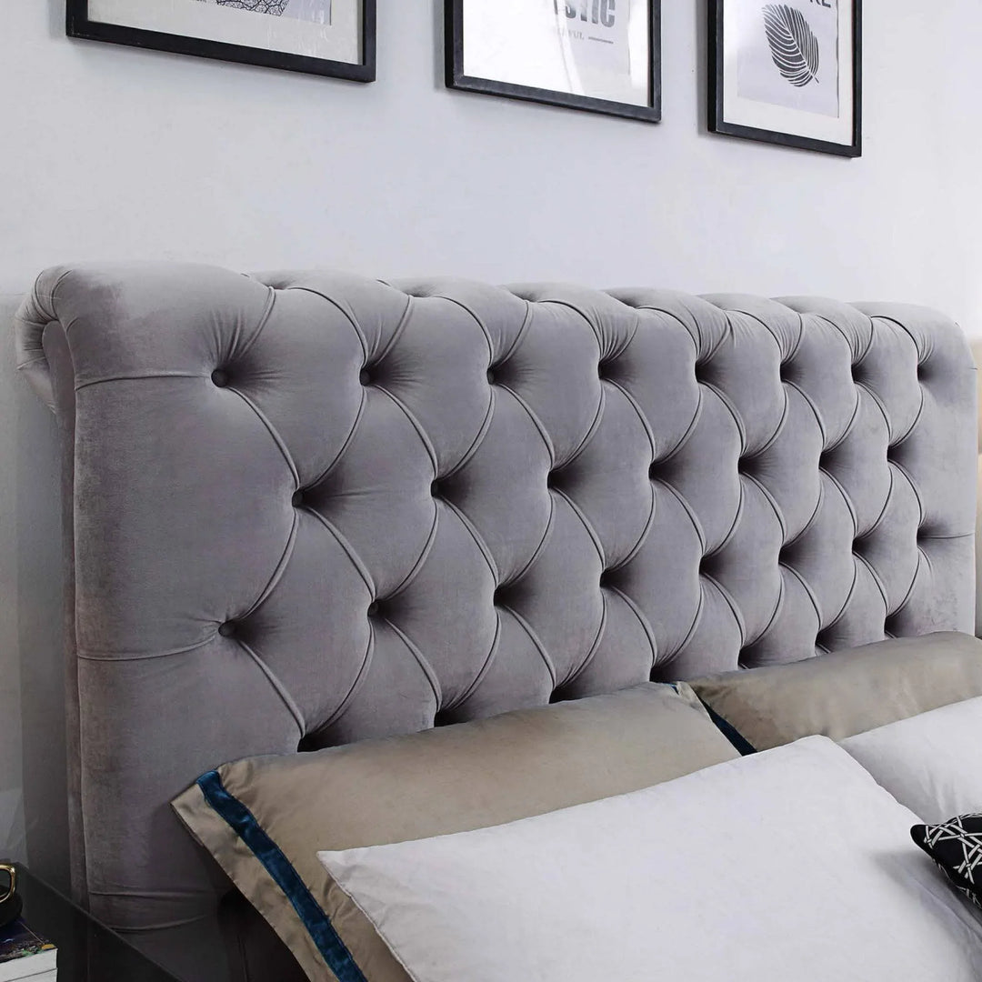 Triton Velvet Queen Bed Frame - DLB Furniture