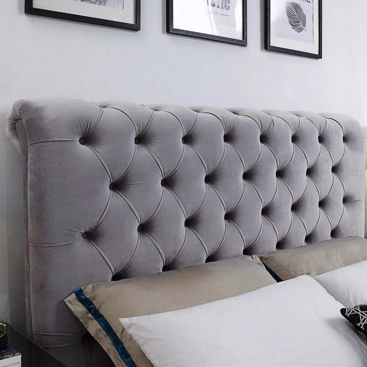 Triton Velvet Queen Bed Frame - DLB Furniture
