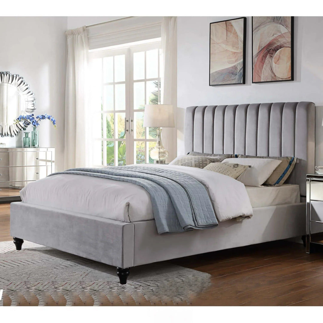 Belair Velvet Queen Bed Frame - DLB Furniture