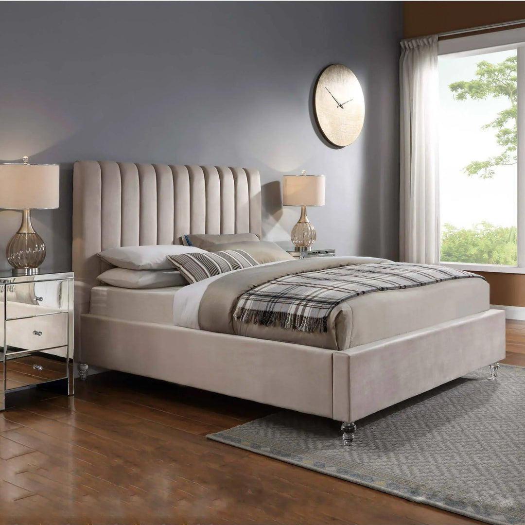 Belair Velvet Queen Bed Frame - DLB Furniture