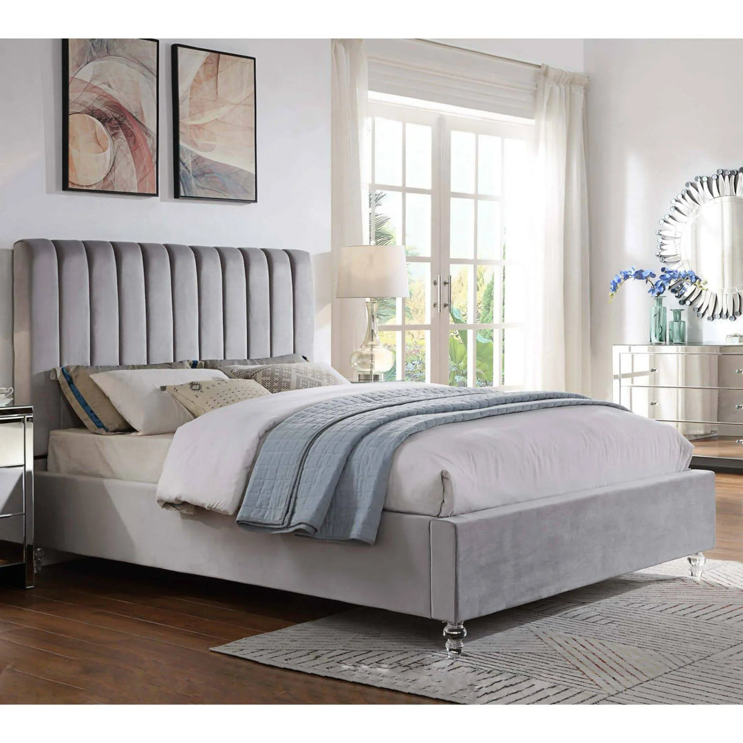 Belair Velvet Queen Bed Frame - DLB Furniture