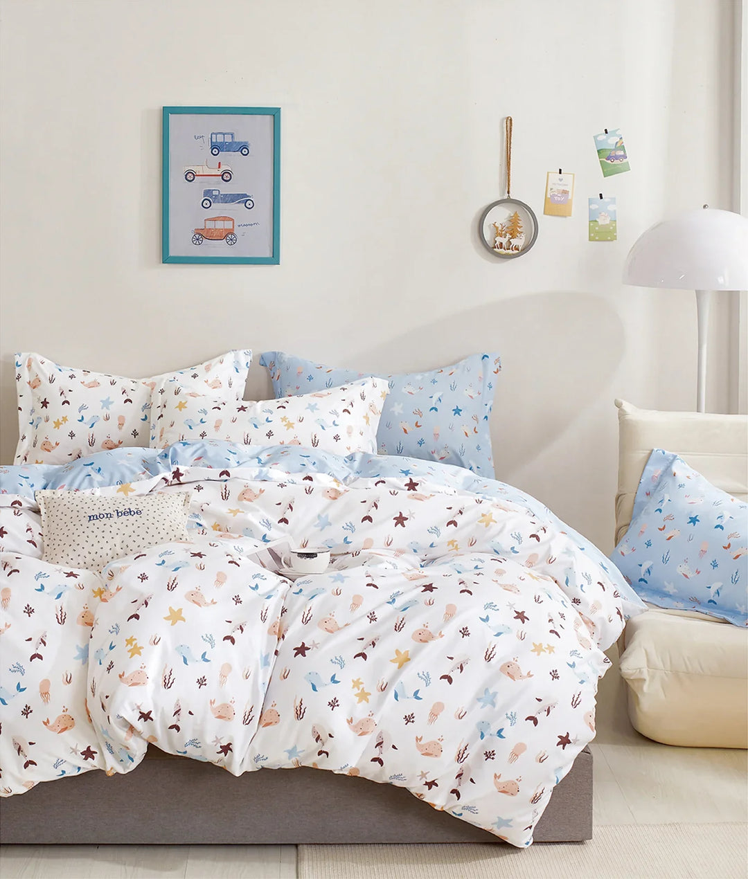 Botanist 5 Piece Bedding Set Microfiber 120 gsm-Sea Animal - DLB Furniture