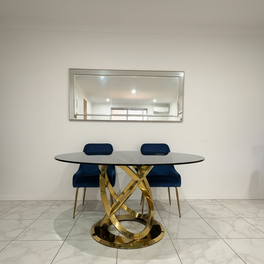 Infinity Luxury Dining Room Round Glass Table