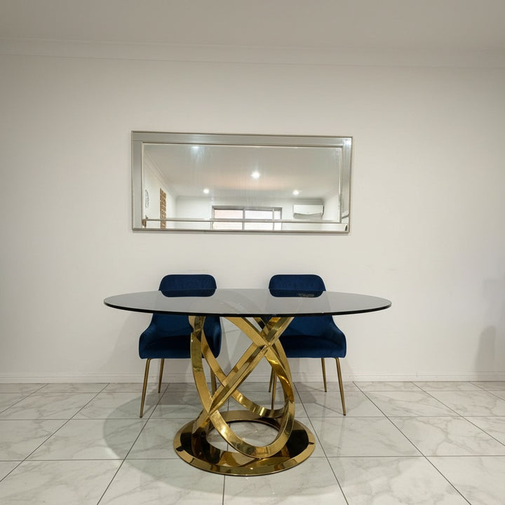 Infinity Luxury Dining Room Round Glass Table