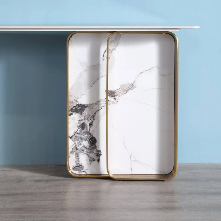 Catalyst Marbella White Sintered Stone Console Table - DLB Furniture