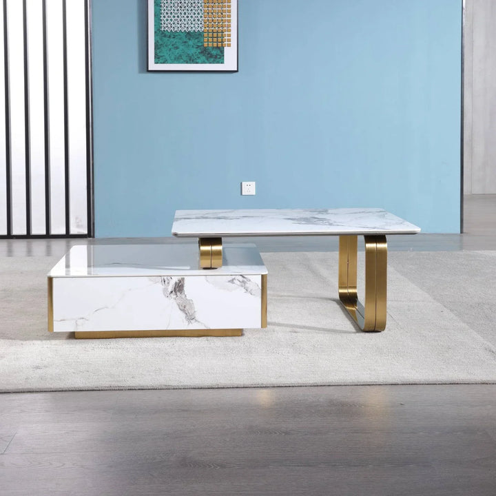 Catalyst Coffee Table Marbella White sintered stone - DLB Furniture