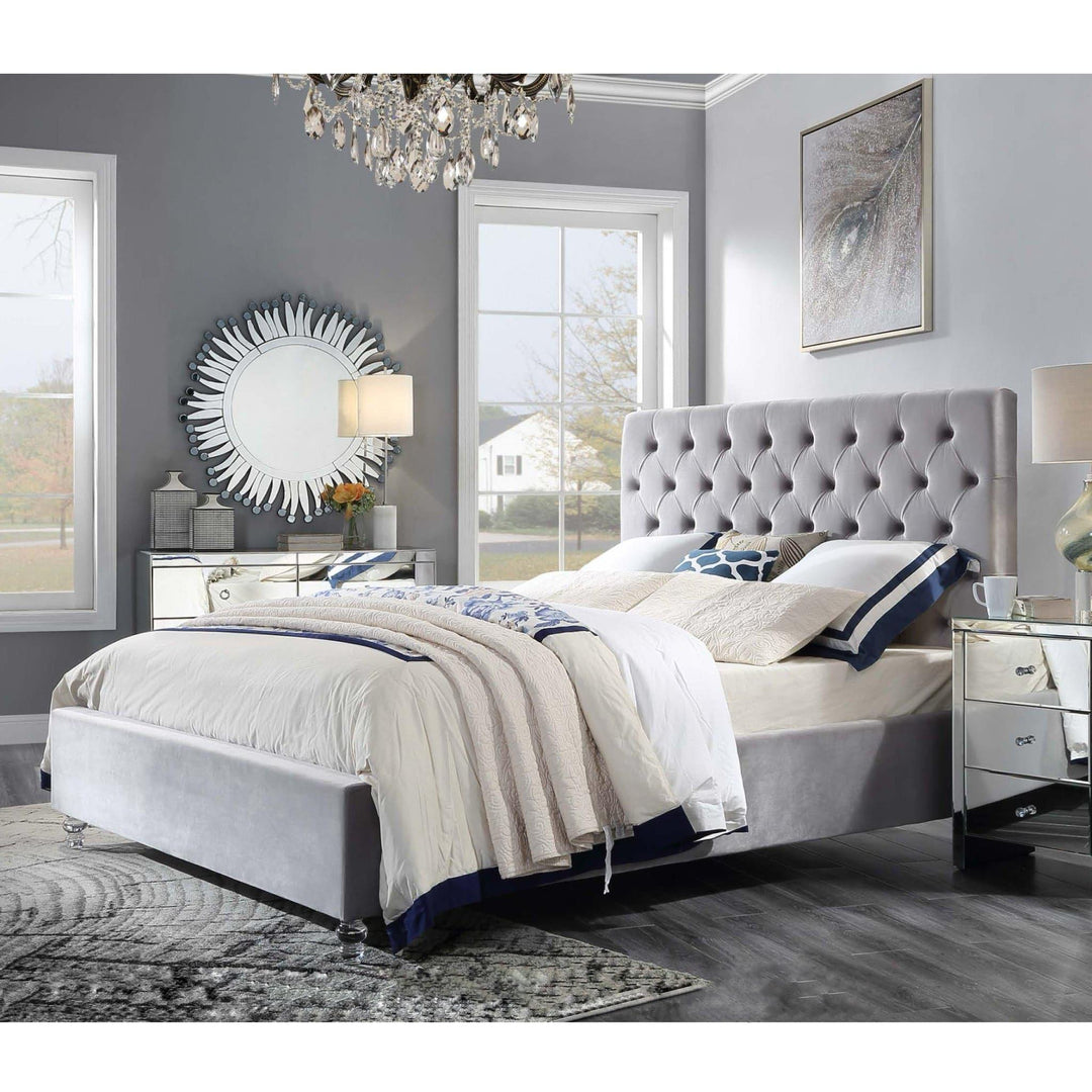 Colima Velvet Queen Bed Frame - DLB Furniture