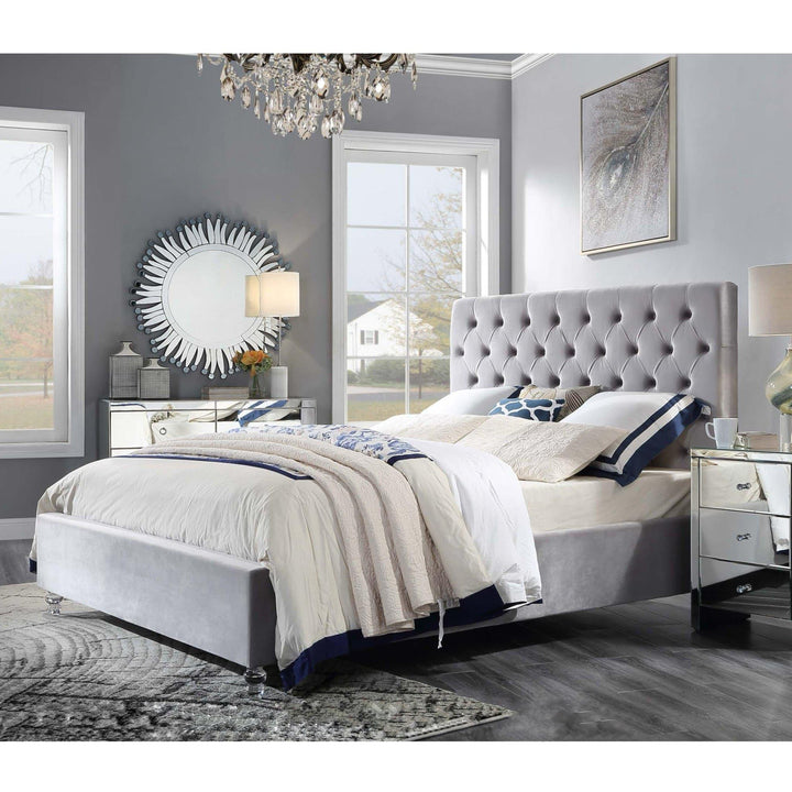 Colima Velvet Queen Bed Frame - DLB Furniture