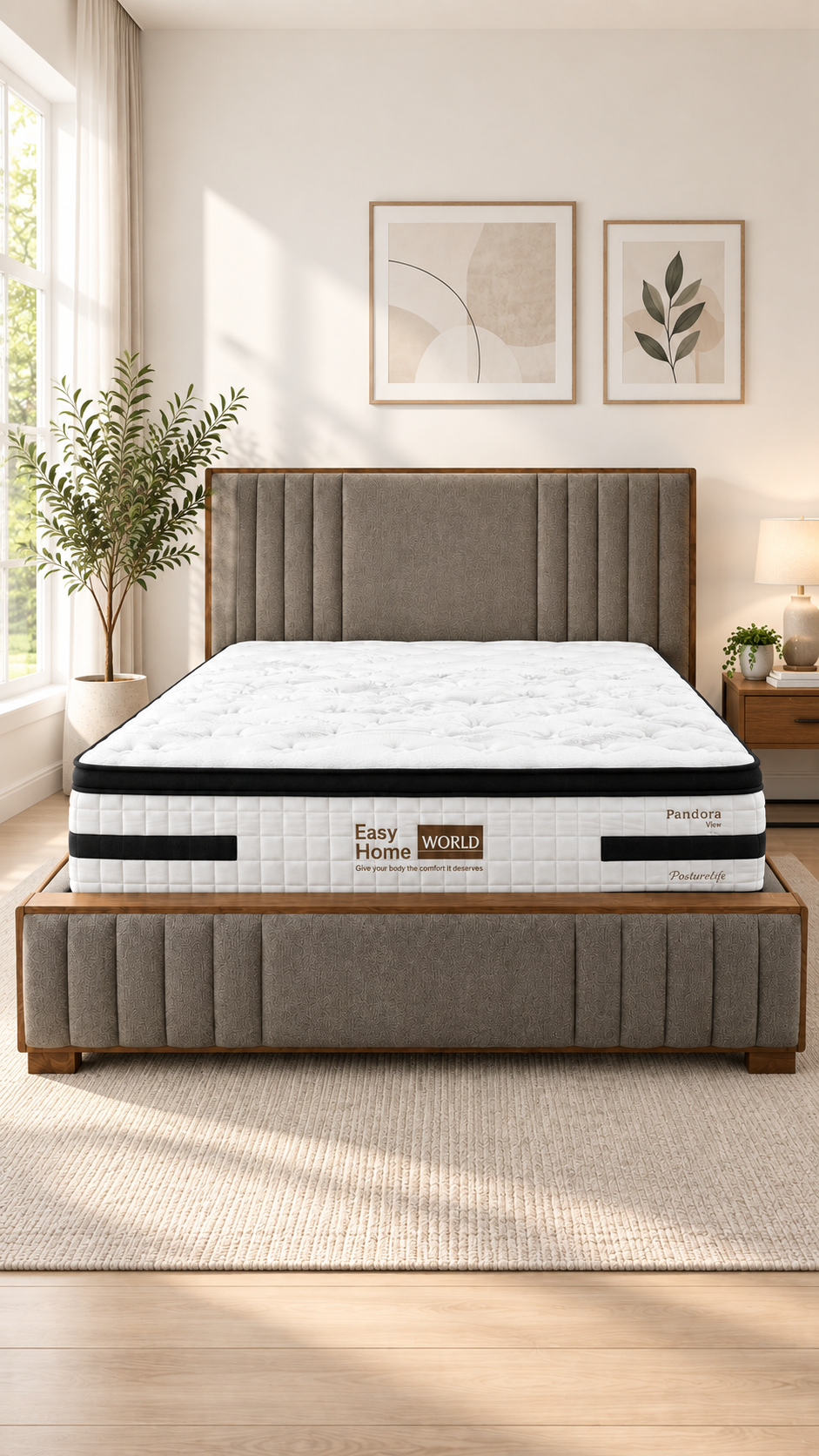 Luxe Fabric Bed Frame King(Fabric King Bed Frame)