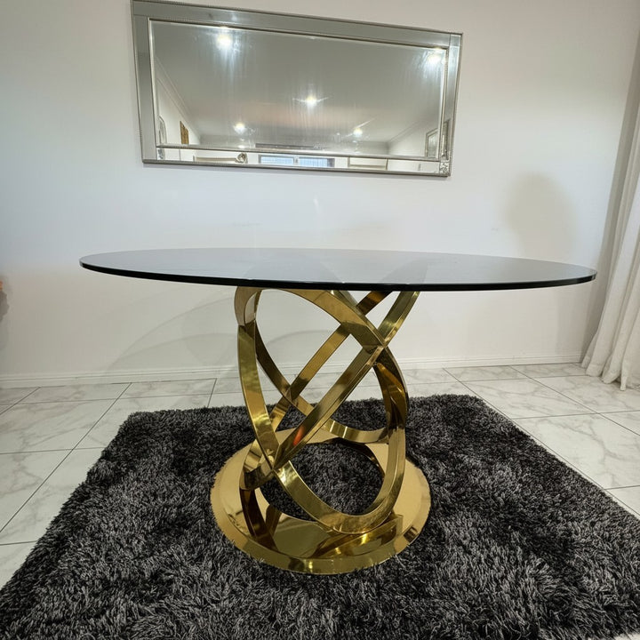 Infinity Luxury Dining Room Round Glass Table