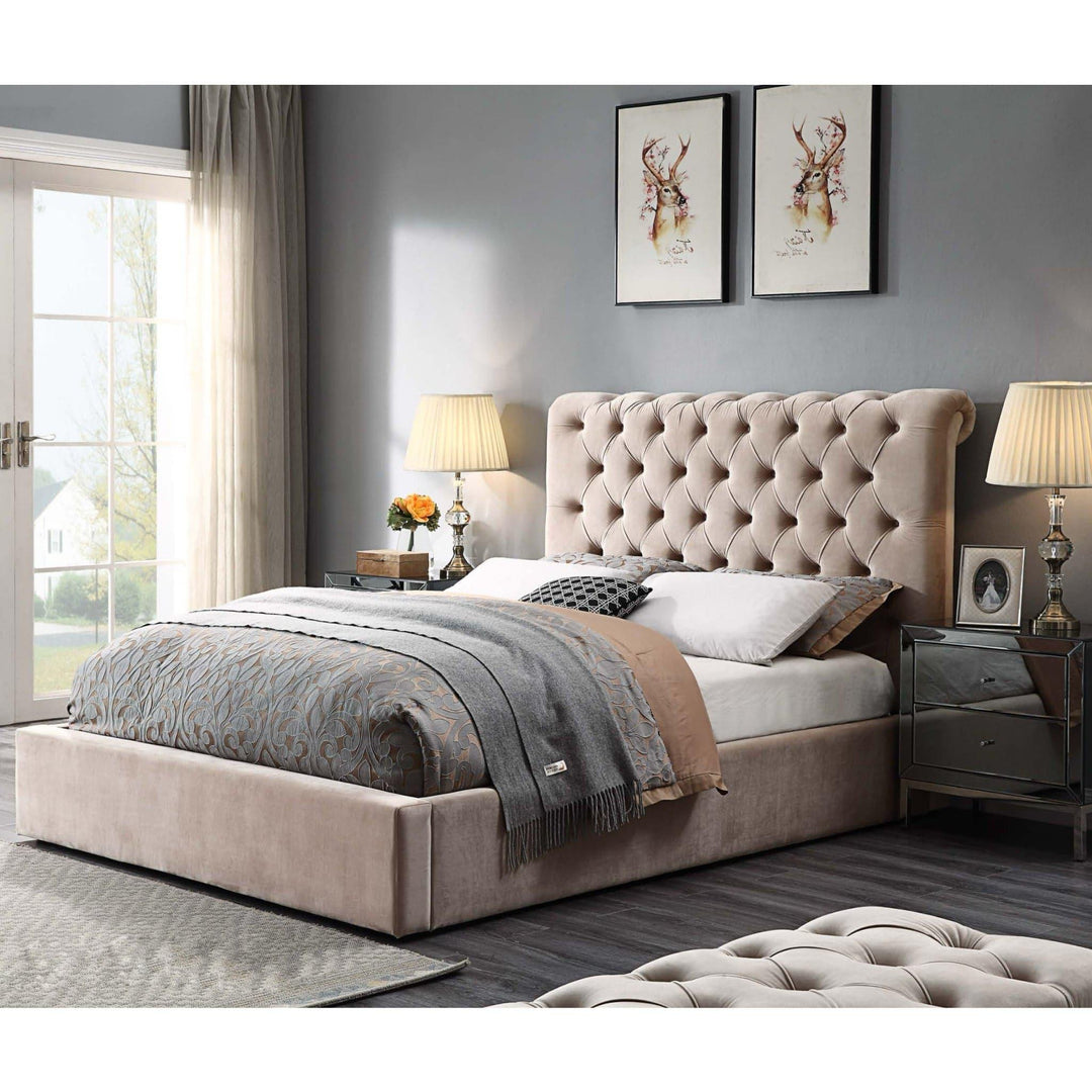 Triton Velvet Queen Bed Frame - DLB Furniture