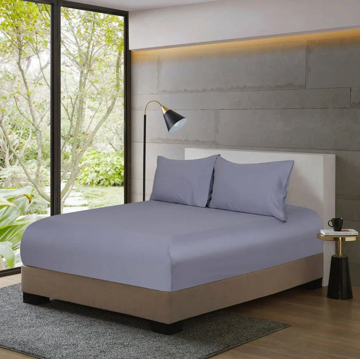 TENCEL™ 100% Lyocell Fibre Fitted Sheet Grey Queen - DLB Furniture