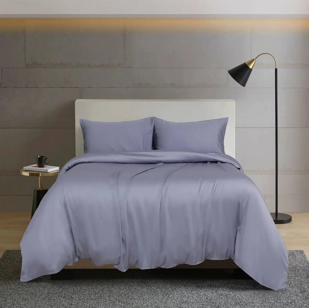 TENCEL™ 100% Lyocell Fibre Quilt Cover Set Grey Queen - DLB Furniture