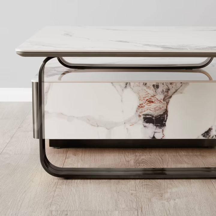 Catalyst Modern Sintered Stone Coffee Table –Black nickle