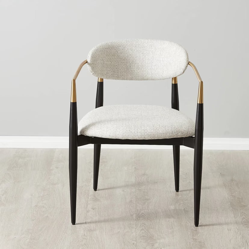 Sienna White Fabric Dining Chair – White