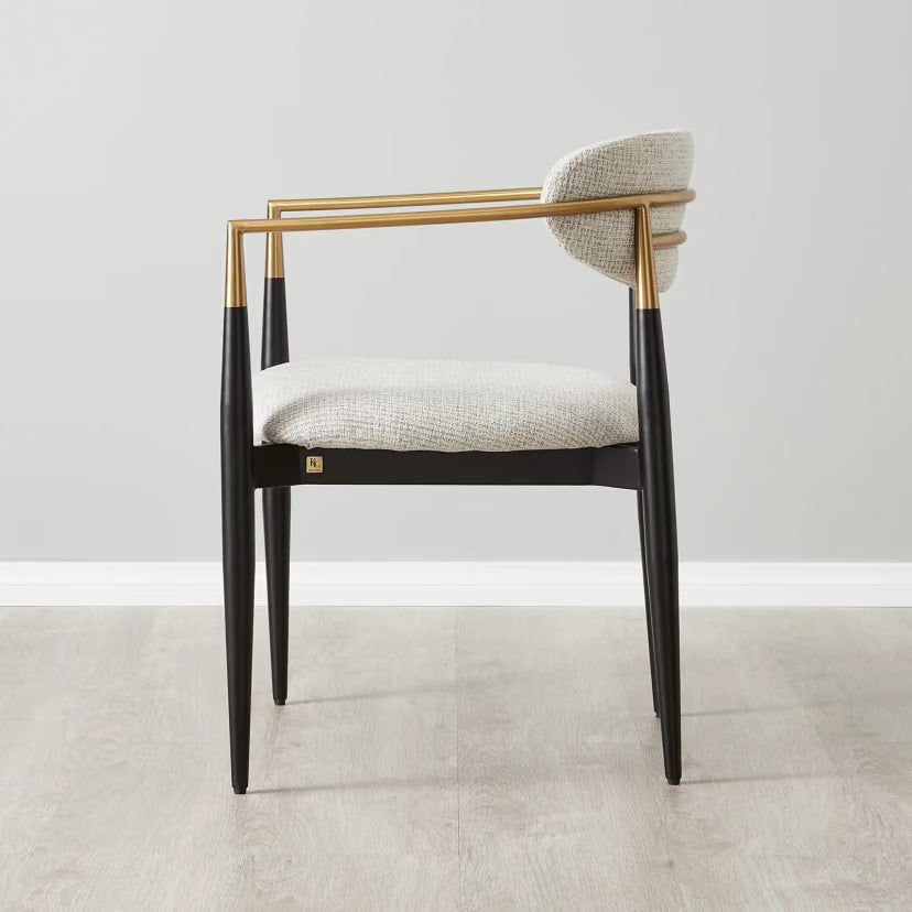Sienna White Fabric Dining Chair – White