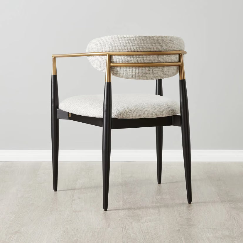 Sienna White Fabric Dining Chair – White