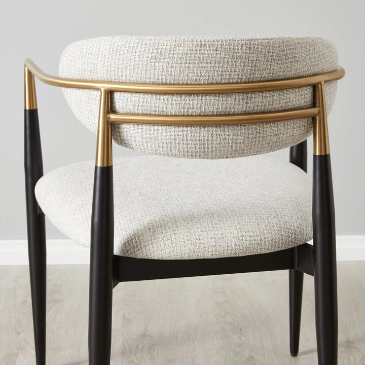 Sienna White Fabric Dining Chair – White