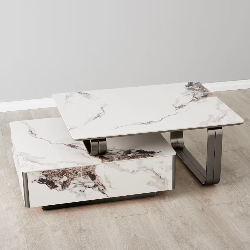 Catalyst Modern Sintered Stone Coffee Table –Black nickle