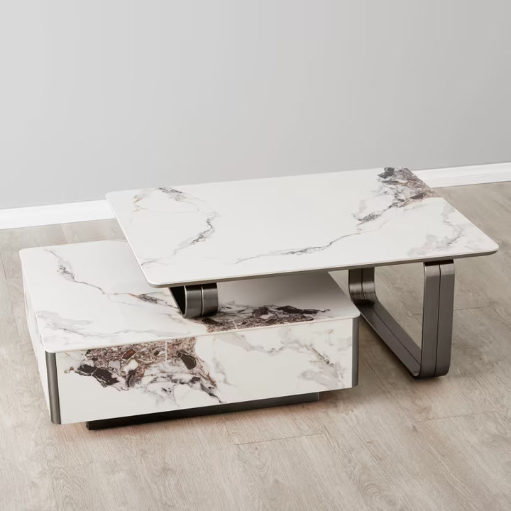 Catalyst Modern Sintered Stone Coffee Table –Black nickle