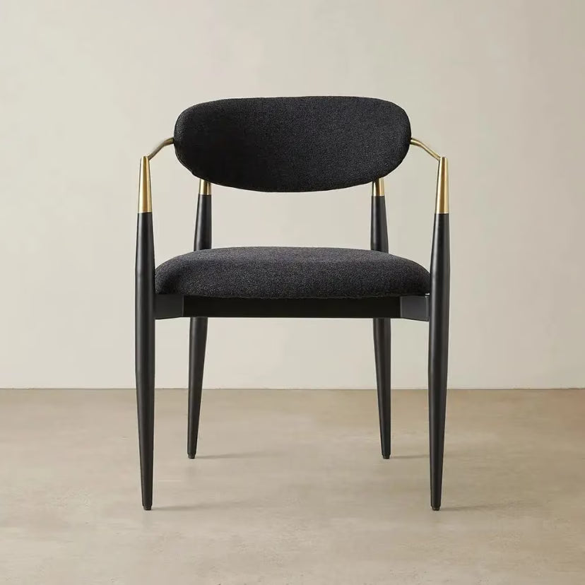 Sienna Black Velvet  Dining Chair – Black
