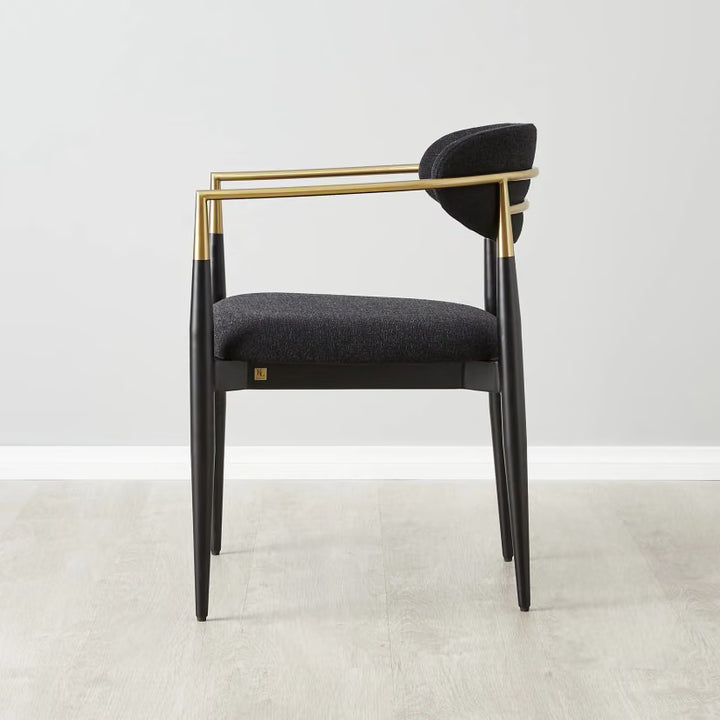 Sienna Black Velvet  Dining Chair – Black