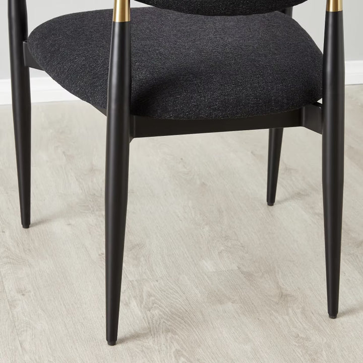 Sienna Black Velvet  Dining Chair – Black