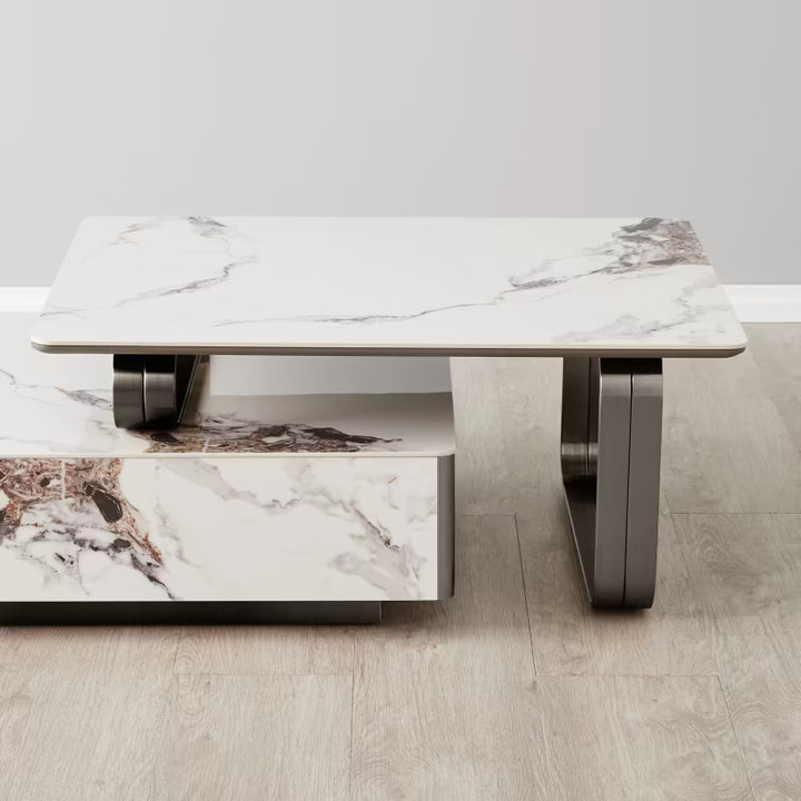 Catalyst Modern Sintered Stone Coffee Table –Black nickle