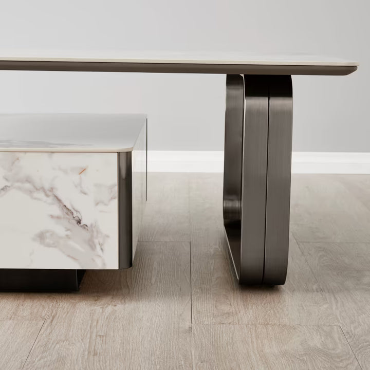 Catalyst Modern Sintered Stone Coffee Table –Black nickle