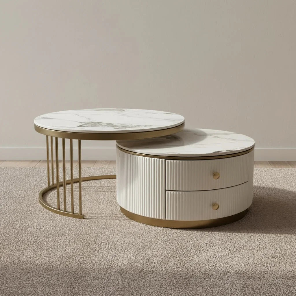 Luna Round Coffee Table 2 piece set - DLB Furniture