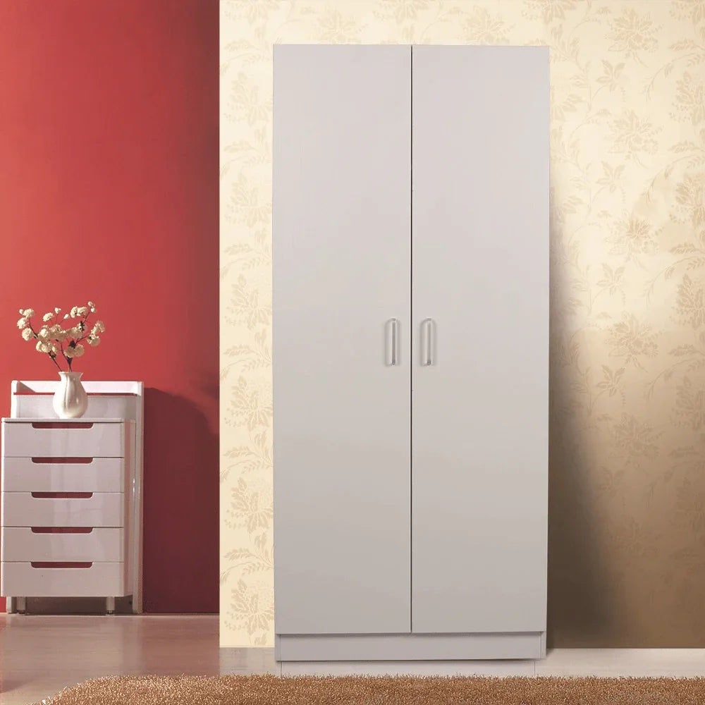 Beli 2 Door Hanging White Wardrobe - DLB Furniture