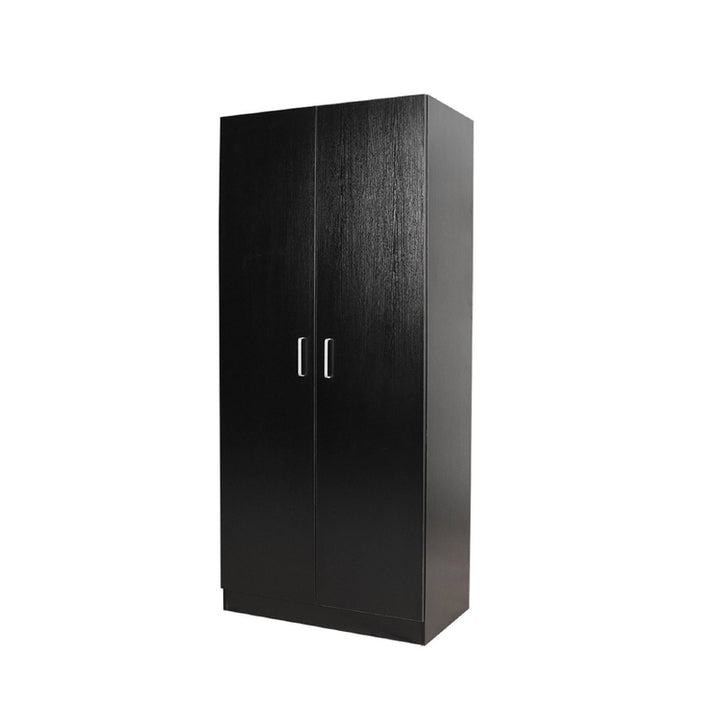 2 Door pantry Cupboard Black 5 shelves
